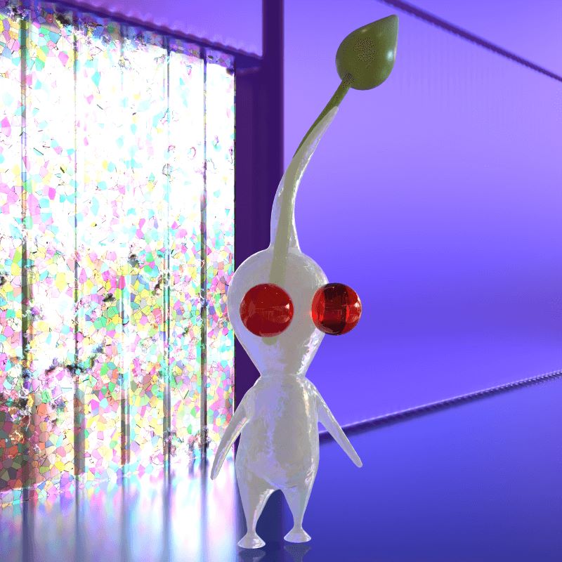 3d render of the white pikmin